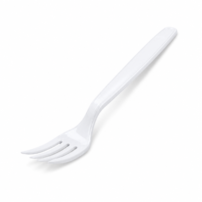 Widelec wielokrotnego użytku biały 18,5 cm PP - 50 sztu