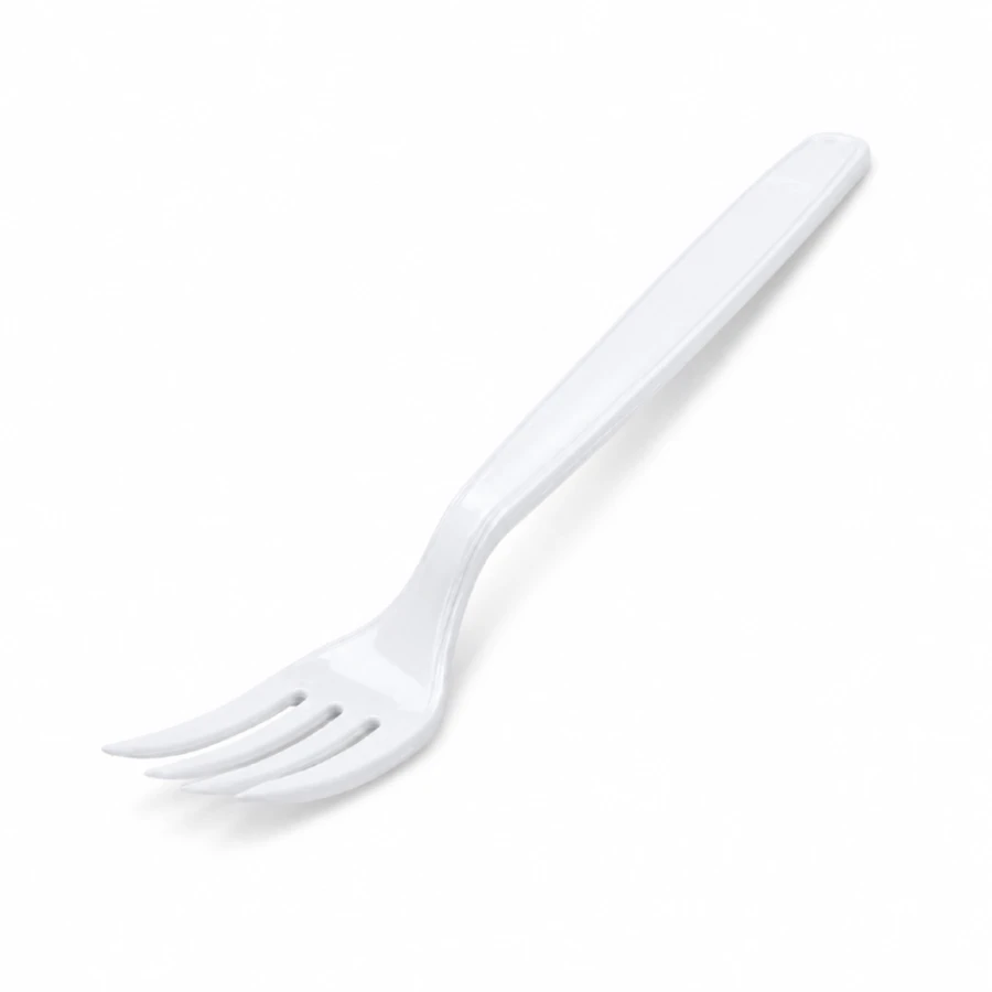 Widelec wielokrotnego użytku biały 18,5 cm PP - 50 sztu