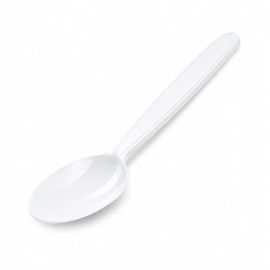 Łyżka wielokrotnego użytku biała 18,5 cm PP - 50 sztuk