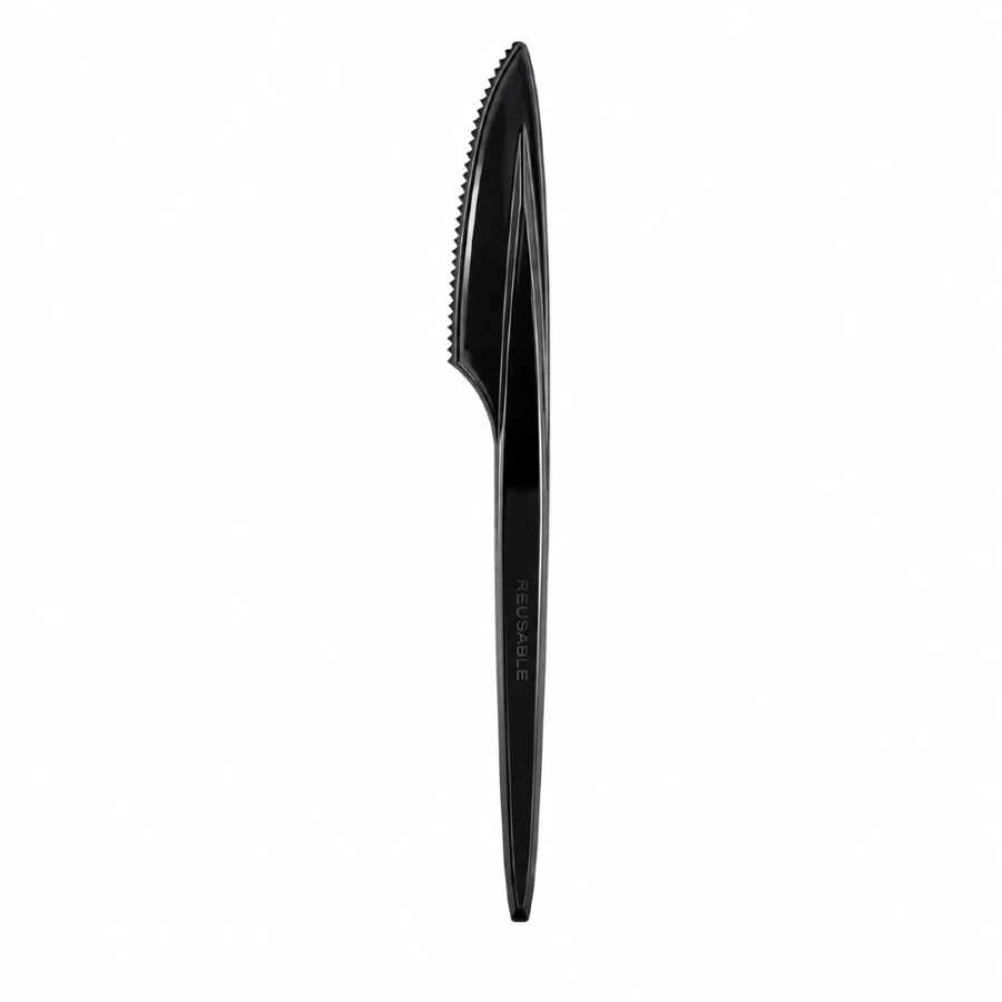Nóż czarny 18 cm z PS - 100 szt.