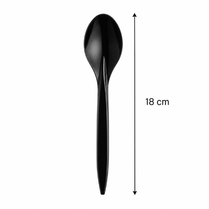 Łyżka czarna 18 cm z PS - 100 szt.