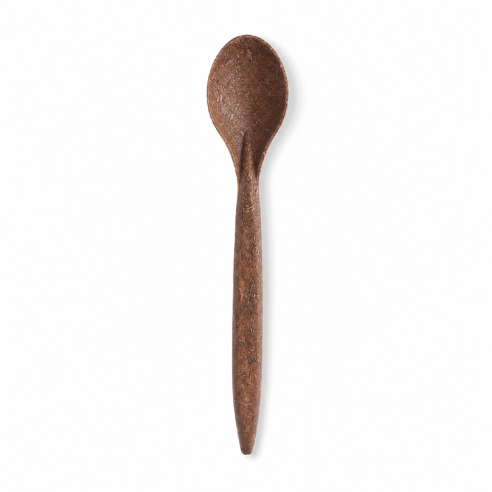 Łyżeczka deserowa z włókien drzewnych (WPC) 13 cm ciemny brąz - 100 szt.