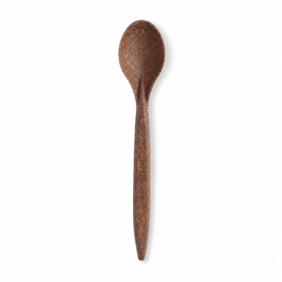 Łyżeczka deserowa z włókien drzewnych (WPC) 13 cm ciemny brąz - 100 szt.