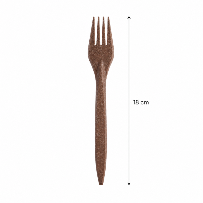 Widelec z włókien drzewnych (WPC) 18 cm ciemny brąz - 100 szt.