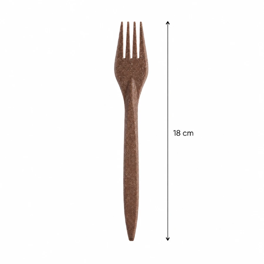 Widelec z włókien drzewnych (WPC) 18 cm ciemny brąz - 100 szt.