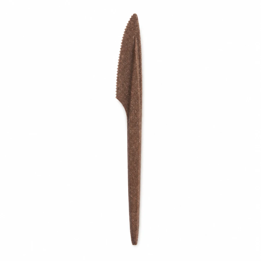 Nóż z włókien drzewnych (WPC) 18 cm ciemy brąz - 100 szt.