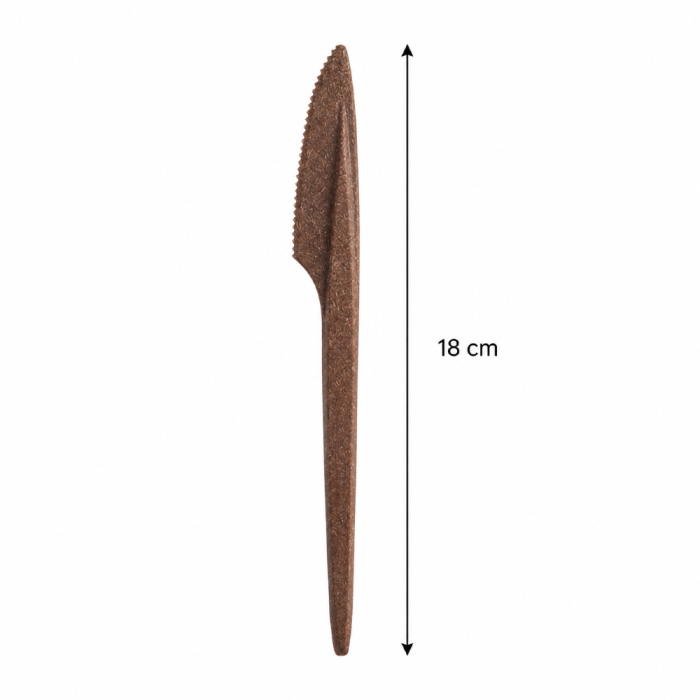 Nóż z włókien drzewnych (WPC) 18 cm ciemy brąz - 100 szt.