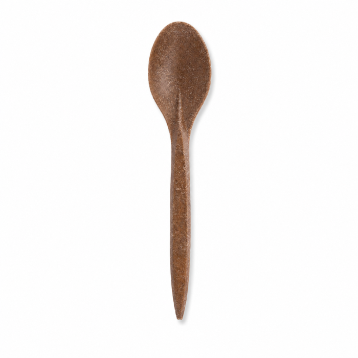 Łyżka z włókien drzewnych (WPC) 18 cm ciemny brąz - 100 szt.