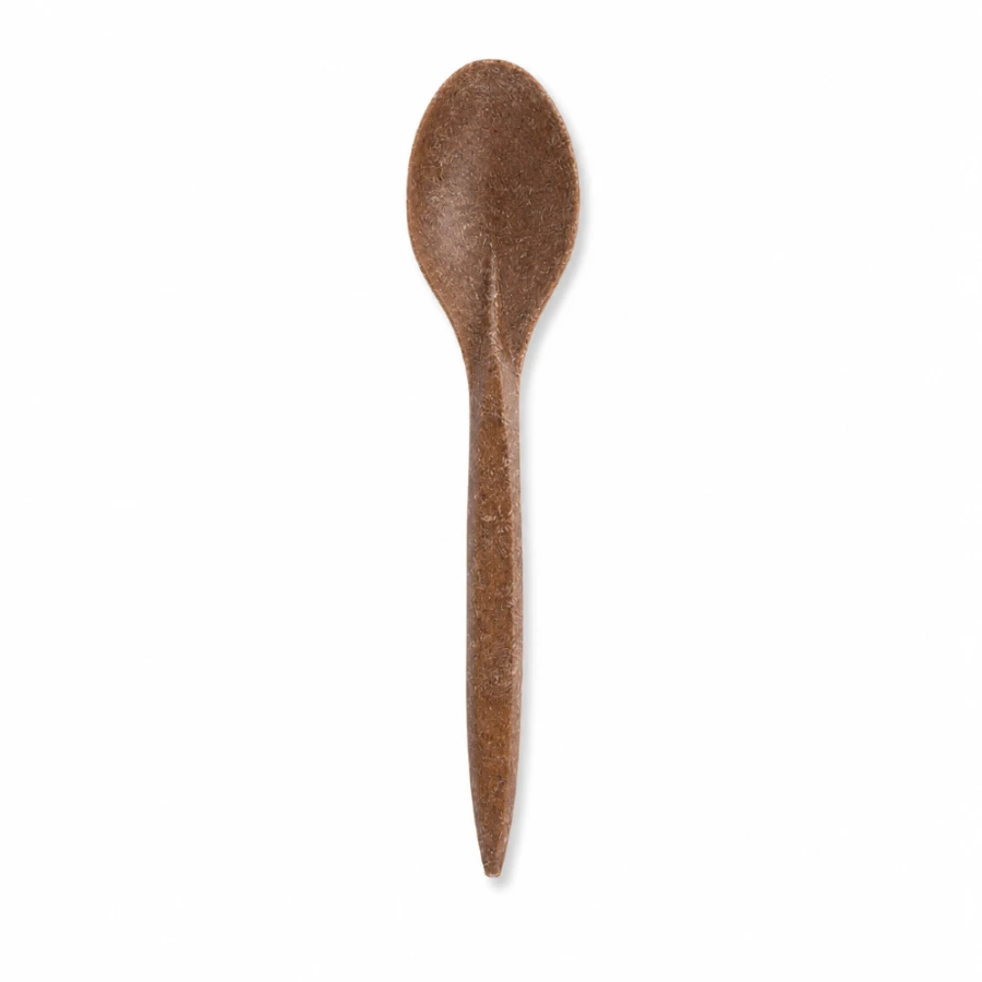 Łyżka z włókien drzewnych (WPC) 18 cm ciemny brąz - 100 szt.