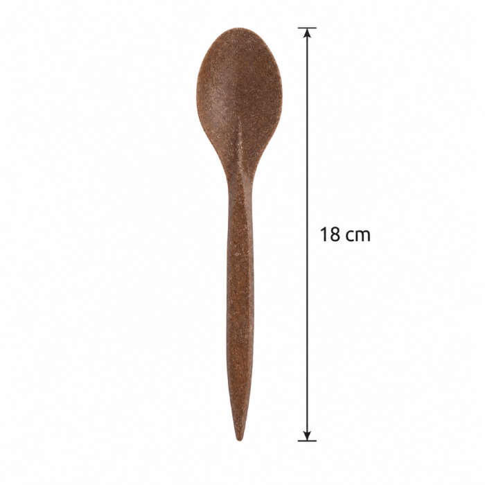 Łyżka z włókien drzewnych (WPC) 18 cm ciemny brąz - 100 szt.