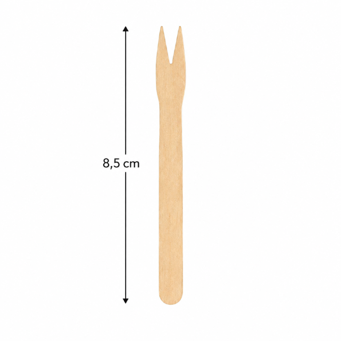 Drewniane widelczyki do frytek 8,5 cm - 1000 sztuk