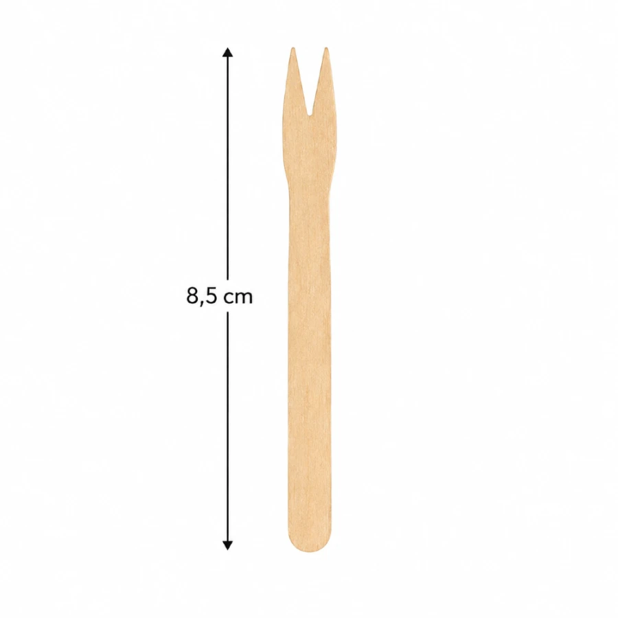 Drewniane widelczyki do frytek 8,5 cm - 1000 sztuk
