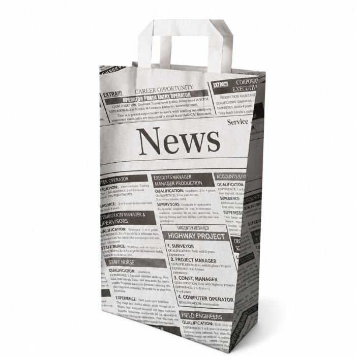 Torba papierowa Newsprint 36 cm x 22 cm x 10 cm - 50 sztuk