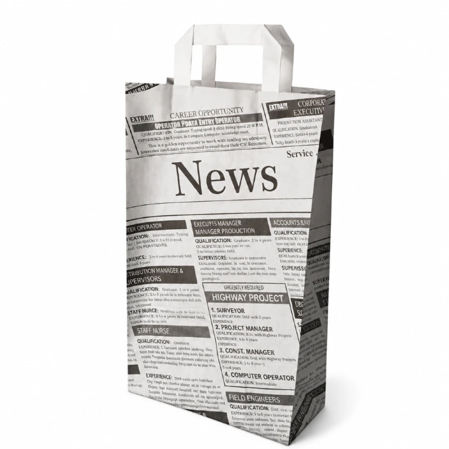 Torba papierowa Newsprint 36 cm x 22 cm x 10 cm - 50 sztuk