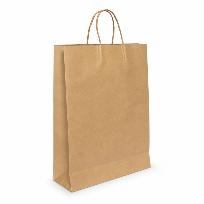 Torba papierowa z uchwytem skrętnym kraft 32 cm x 17 cm x 38 cm - 200 sztuk