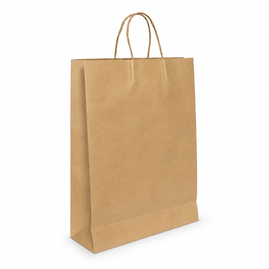 Torba papierowa z uchwytem skrętnym kraft 32 cm x 17 cm x 38 cm - 200 sztuk