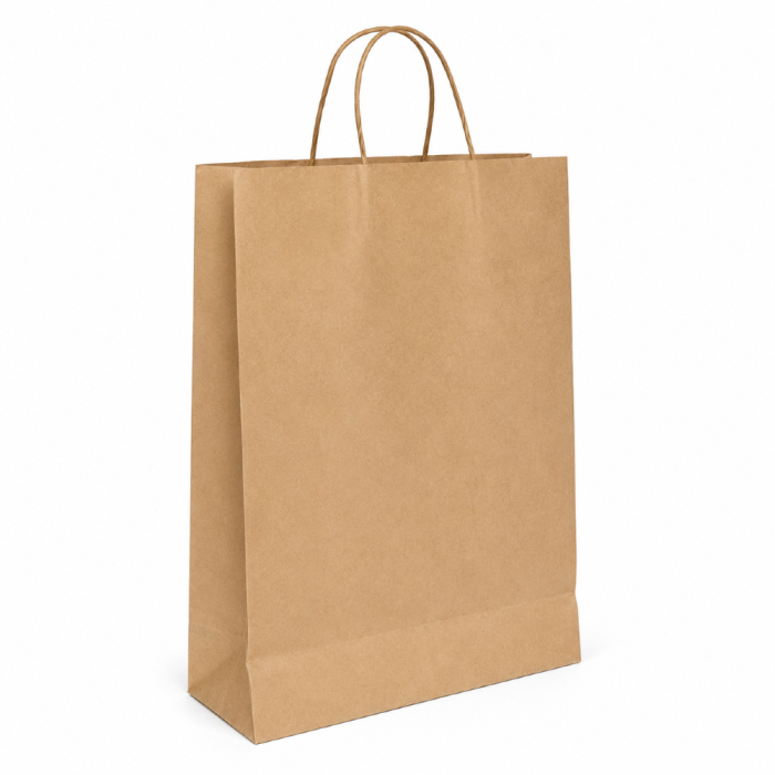 Torba papierowa z uchwytem skrętnym kraft 25 cm x 11 cm x 30 cm - 200 sztuk