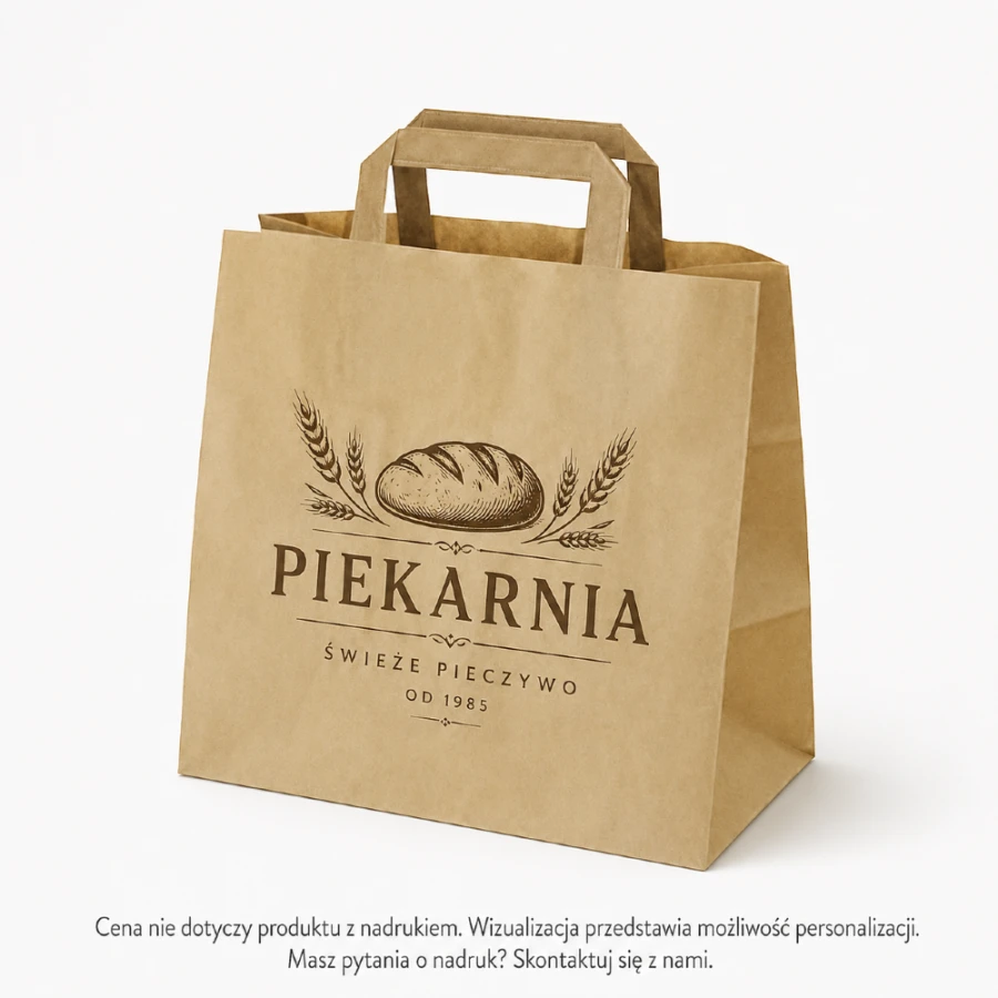 Torba papierowa kraft 32 cm x 16 cm x 27 cm - 50 sztuk