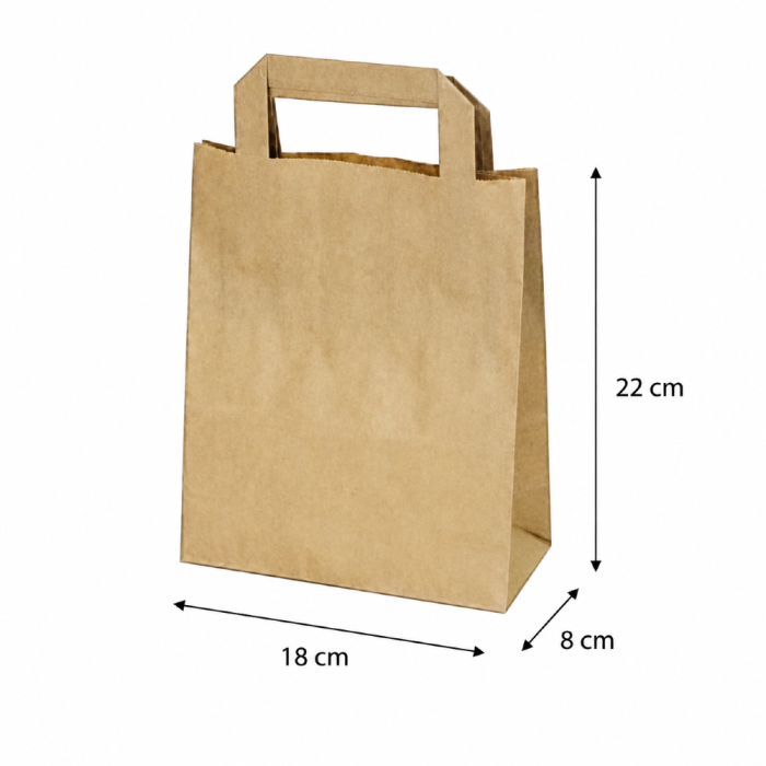Torba papierowa kraft 18 cm x 8 cm x 22 cm - 50 sztuk