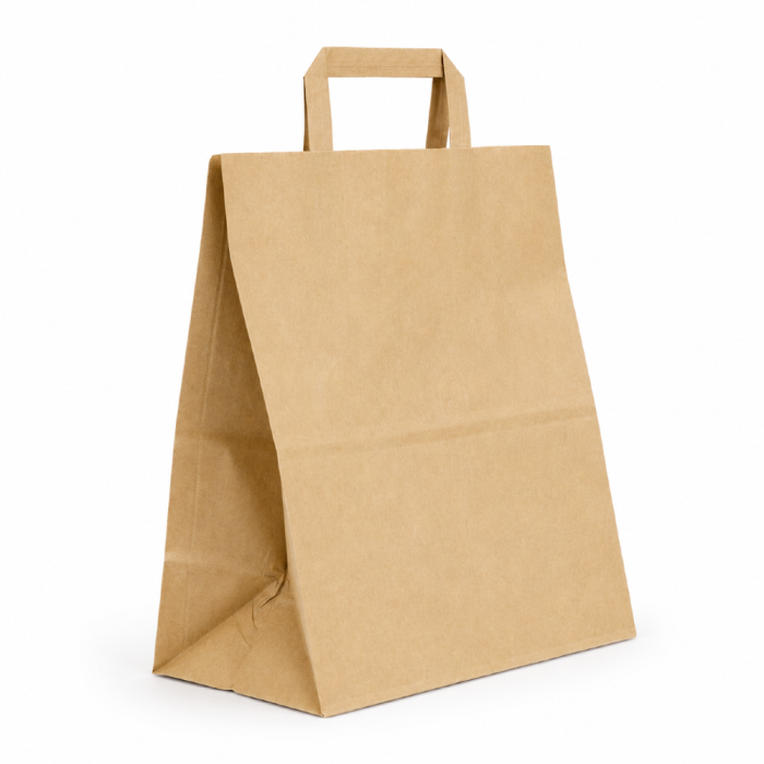 Torba papierowa z uchem kraft 25 x 14 x 30 cm - 50 szt.