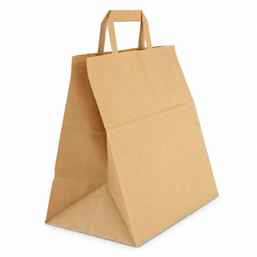 Torba papierowa z uchem kraft - 26 x 16 x 26,5 cm - 50 szt.