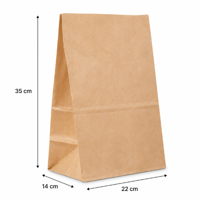 Torba papierowa 22 x 14 x 35 cm - 250 szt.