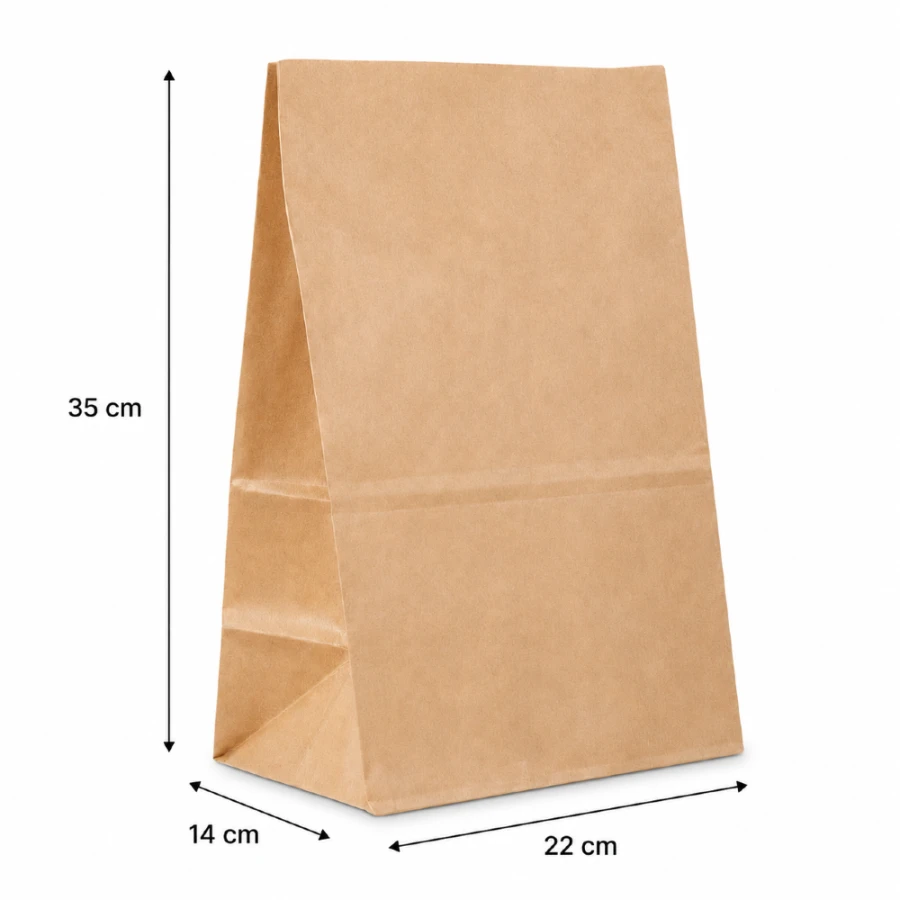 Torba papierowa 22 x 14 x 35 cm - 250 szt.