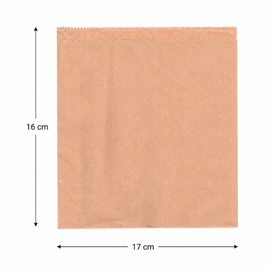Torebka fałdowa, koperta kraft 17 x 16 cm - 1000 szt.