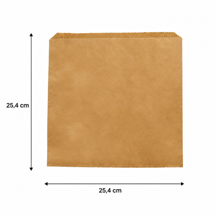 Torebka fałdowa kraft 25,4 cm x 25,4 cm - 1000 sztuk