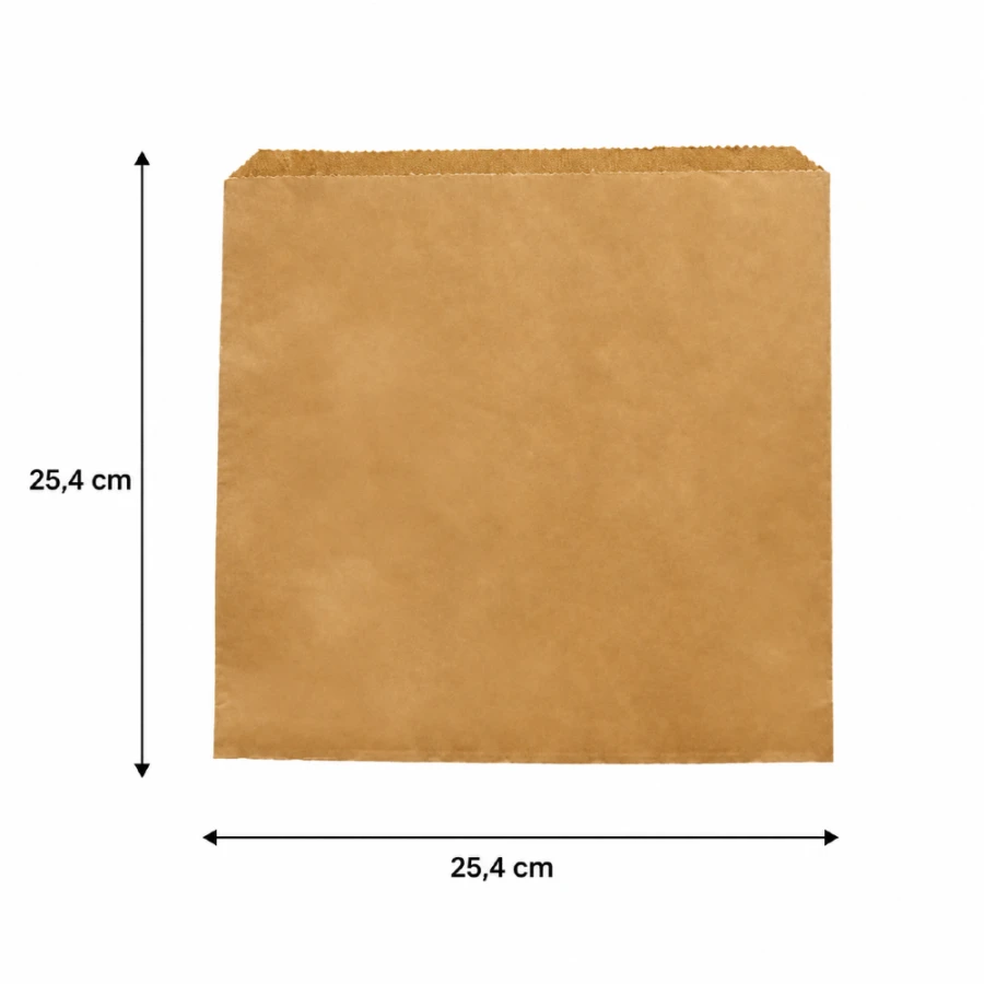 Torebka fałdowa kraft 25,4 cm x 25,4 cm - 1000 sztuk
