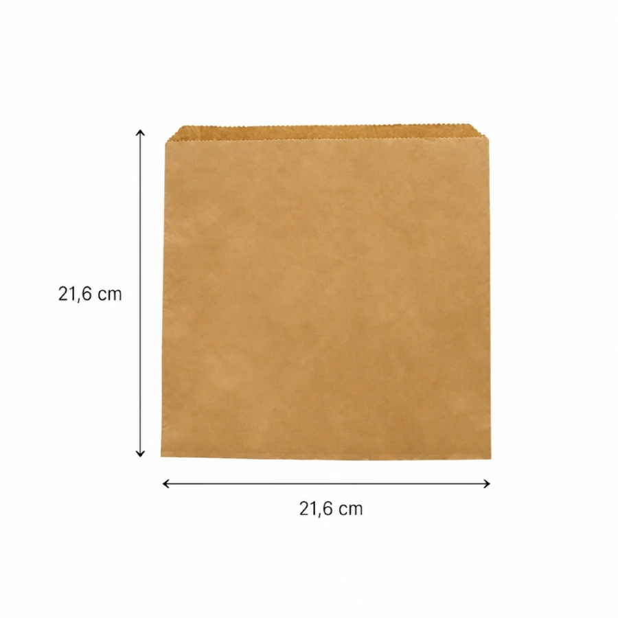 Torebka fałdowa kraft 21,6 cm x 21,6 cm - 1000 sztuk