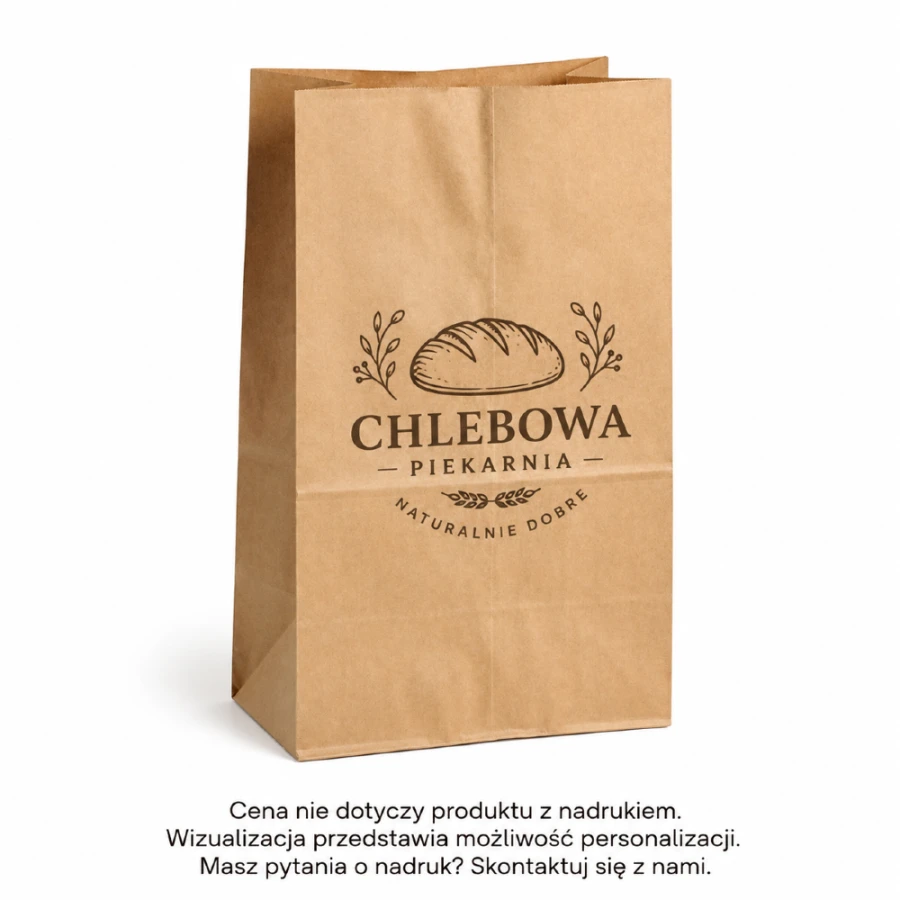 Torba papierowa kraft - 16 cm x 8,5 cm x 23 cm - 1000 sztuk