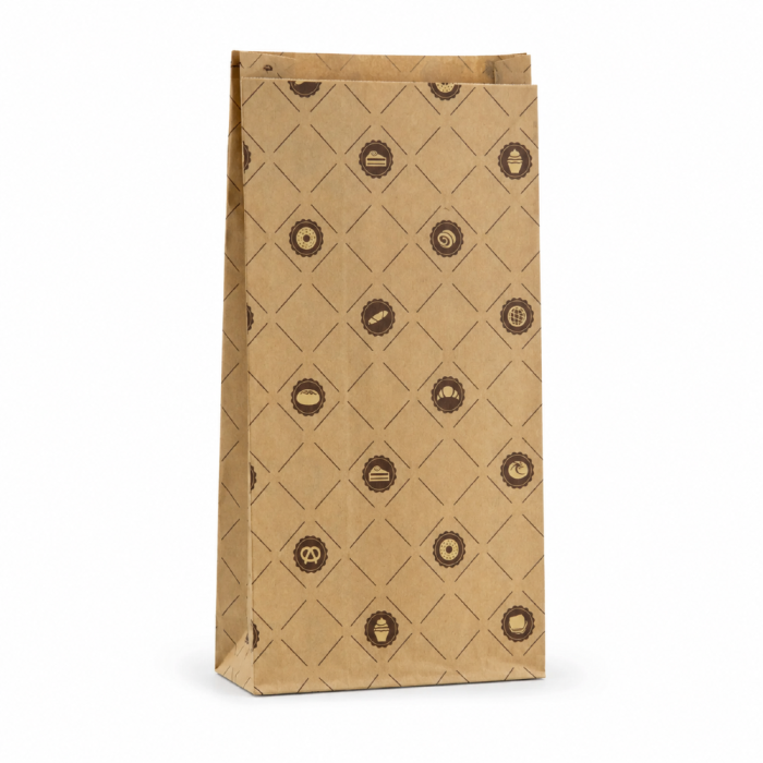 Torebka fałdowa kraft 12 cm x 5 cm x 27 cm - 1000 sztuk