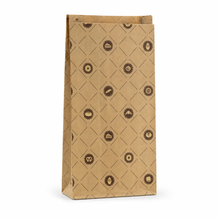 Torebka fałdowa kraft 12 cm x 5 cm x 27 cm - 1000 sztuk