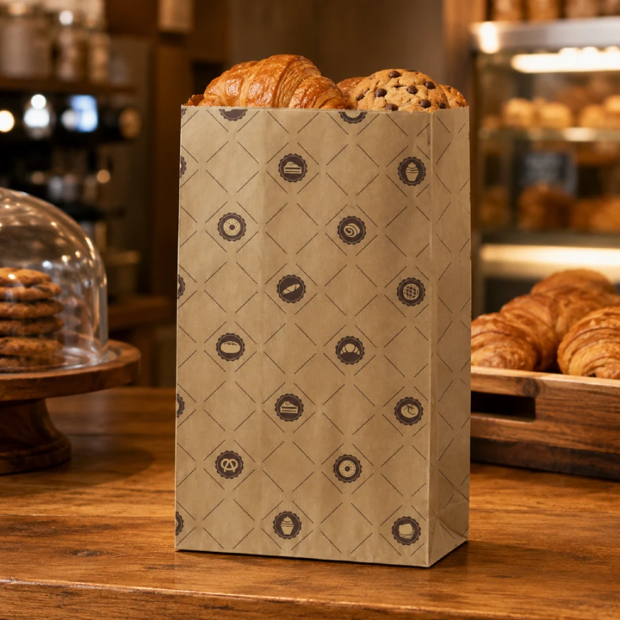 Torebka fałdowa kraft 15 cm x 6,5 cm x 17 cm - 1000 sztuk