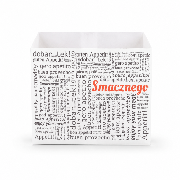 Papierowa torebka biała na frytki 14 cm x 10 cm - 200 sztuk