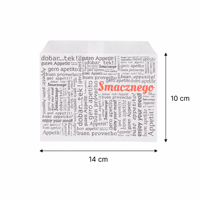 Papierowa torebka biała na frytki 14 cm x 10 cm - 200 sztuk