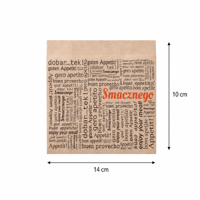 Papierowa torebka brązowa na frytki 14 cm x 10 cm - 200 sztuk