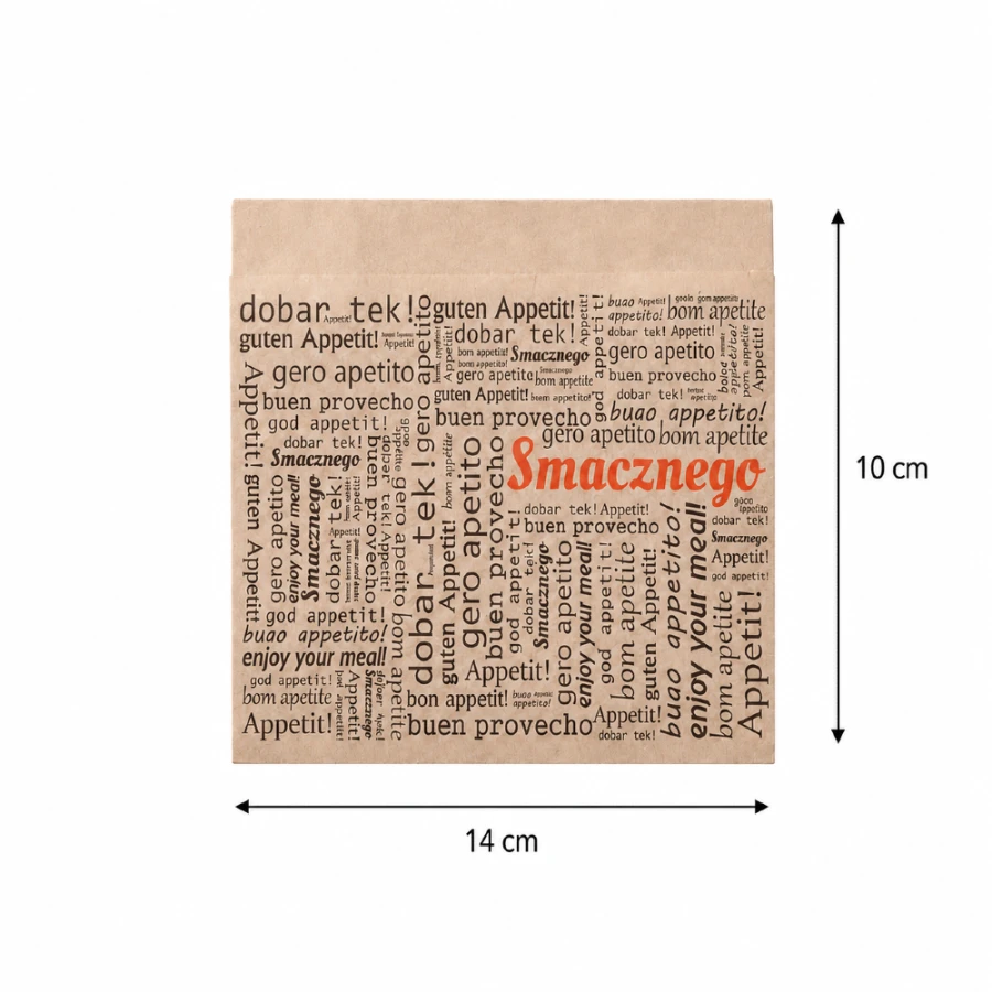Papierowa torebka brązowa na frytki 14 cm x 10 cm - 200 sztuk