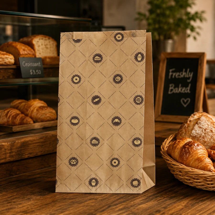 Torebka fałdowa kraft 20 cm x 8 cm x 40 cm - 1000 sztuk