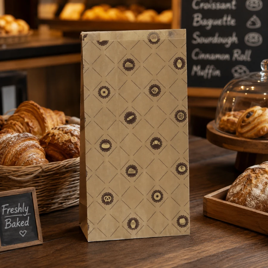 Torebka fałdowa kraft 10 cm x 5 cm x 25 cm - 1000 sztuk