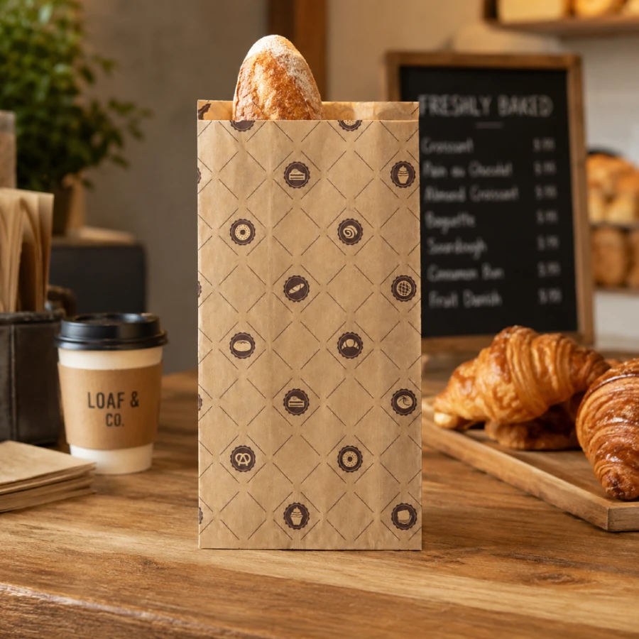 Torebka fałdowa kraft 15 cm x 6,5 cm x 28 cm - 1000 sztuk