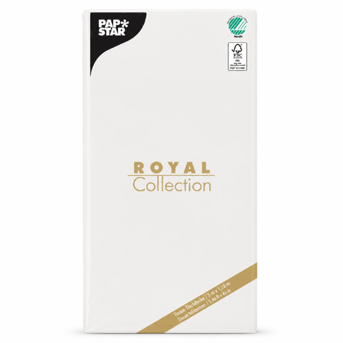 Obrus z bibuły biały 120 cm x 180 cm Royal Collection - 1 sztuka