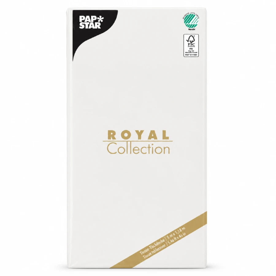 Obrus z bibuły biały 120 cm x 180 cm Royal Collection - 1 sztuka