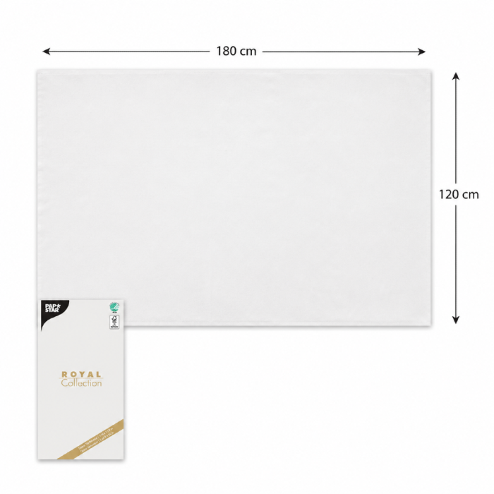 Obrus z bibuły biały 120 cm x 180 cm Royal Collection - 1 sztuka