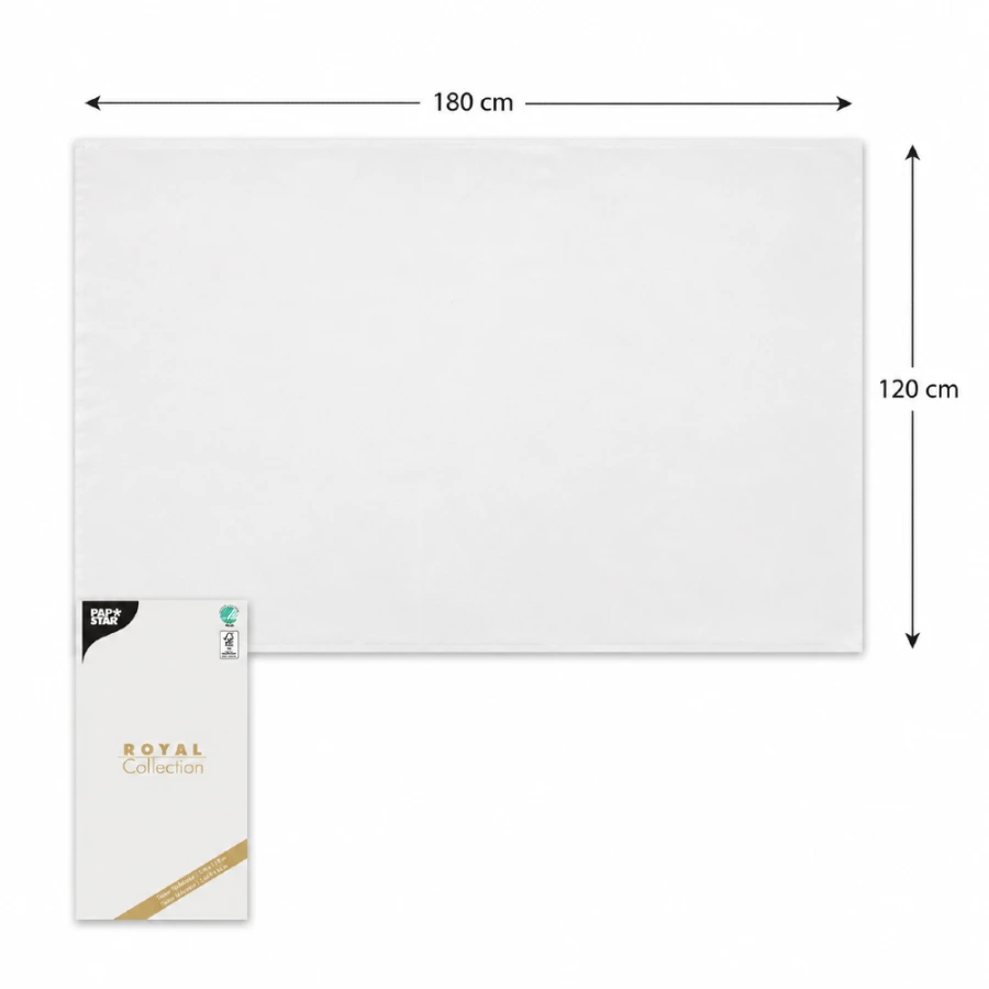 Obrus z bibuły biały 120 cm x 180 cm Royal Collection - 1 sztuka