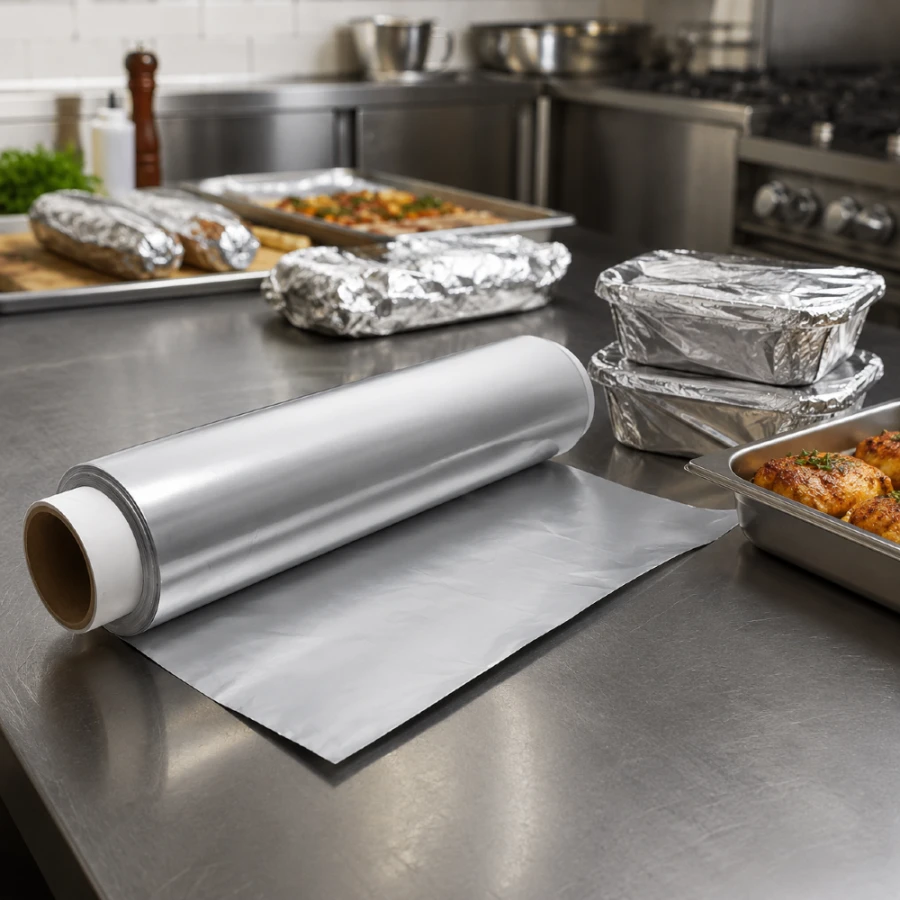 Folia aluminiowa gastronomiczna gruba 0,8 kg x 290 mm 13 mic - 1 rolka