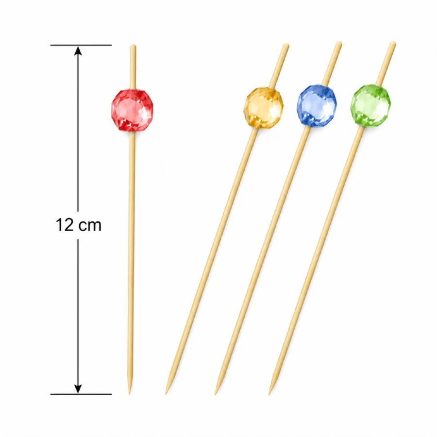 Fingerfood patyczek, bambus FSC 100% - koralik 12 cm - 100 sztuk