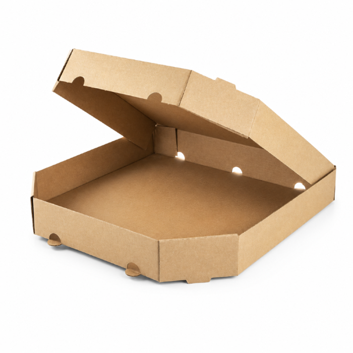 Pudełko na pizzę 32 cm x 32 cm x 3,5 cm kraft ścięte rogi - 100 sztuk