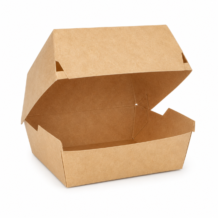 Pojemnik papierowy na hamburgery burger box kraft 7,8 cm x 11 cm x 11,5 cm - 80 sztuk